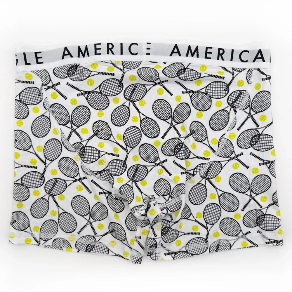 American Eagle Tennis Boxer Briefs Mens XL Underwear White Yellow Black Fun Gift